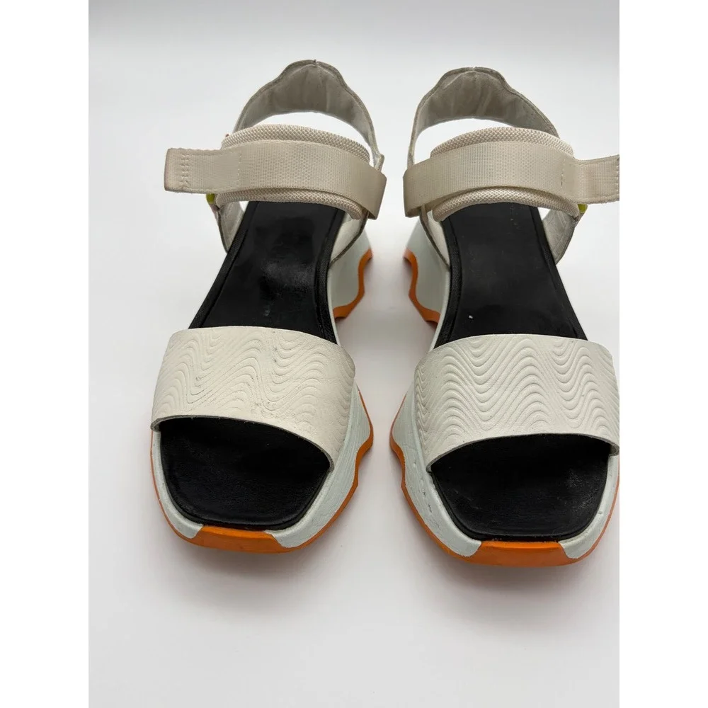 Sorel Kinetic Impact II Slingback Sandals Sea Salt Black Orange NL4962-126 8